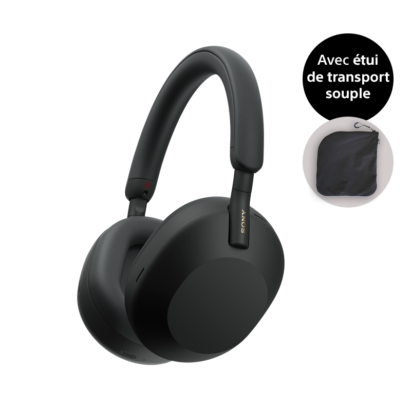 Casque sans fil WH-1000XM5SA à réduction de bruit avec étui de transport souple Casque sans fil WH-1000XM5SA à réduction de bruit avec étui de transport souple