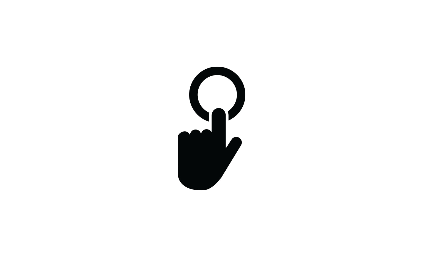 Illustration d'une main dont le doigt touche un bouton