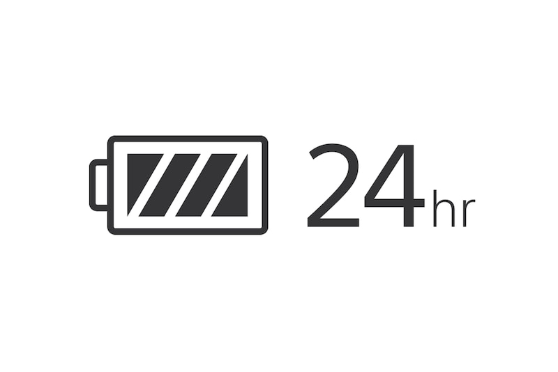 Icône 24 heures d'autonomie de la batterie
